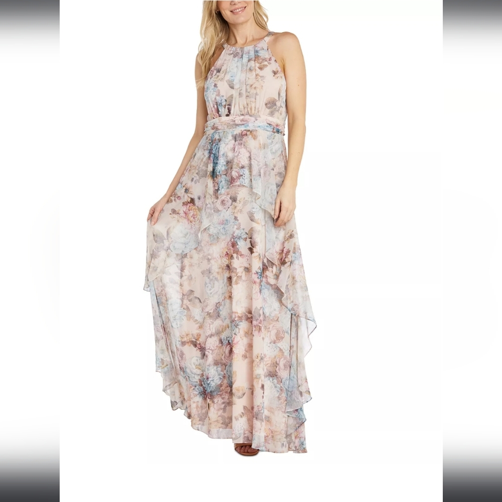 Long A-Line Floral Special Event Dress 16W